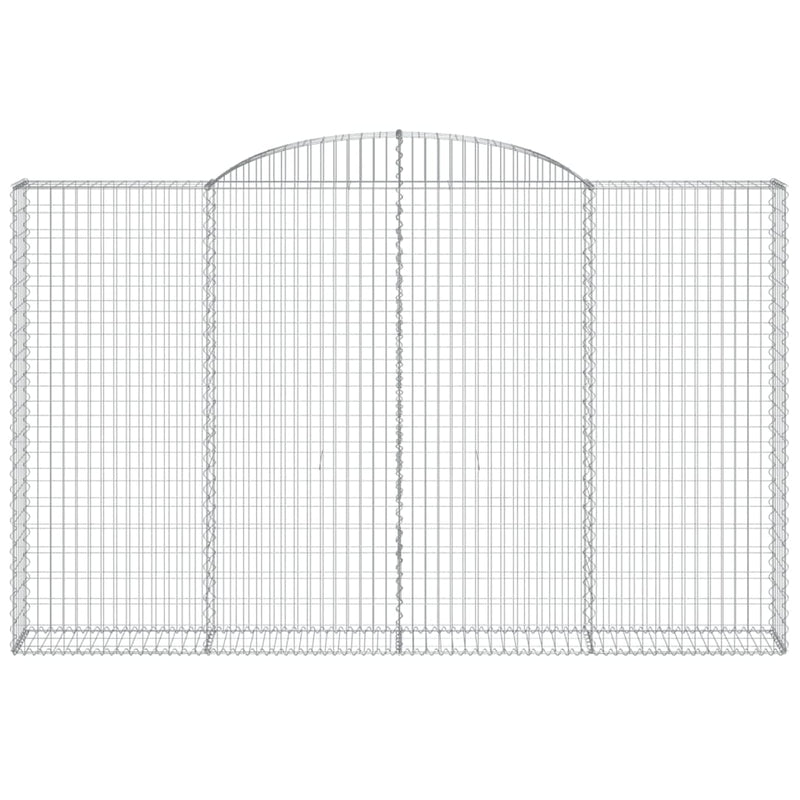 vidaXL 4 db íves horganyzott vas gabion kosár 300x30x180/200 cm