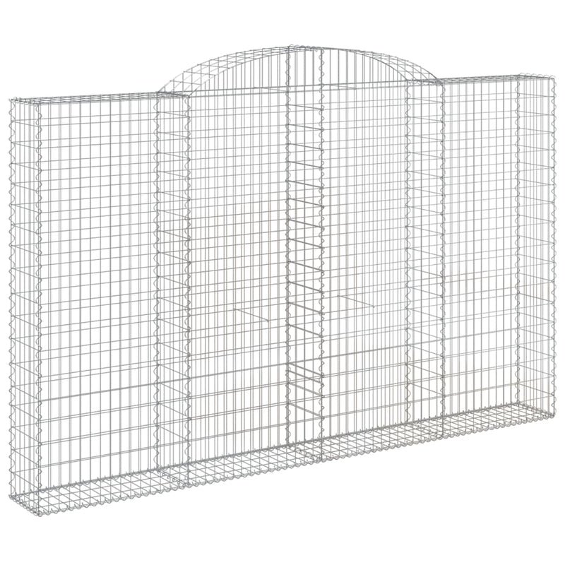 vidaXL 5 db íves horganyzott vas gabion kosár 300x30x180/200 cm