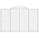 vidaXL 5 db íves horganyzott vas gabion kosár 300x30x180/200 cm