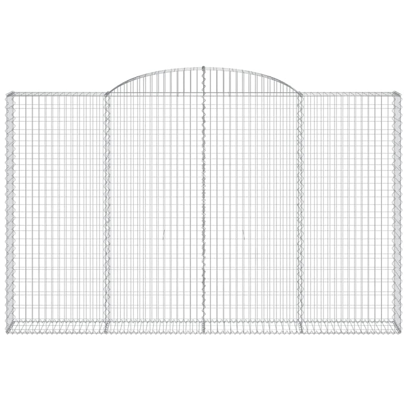 vidaXL 5 db íves horganyzott vas gabion kosár 300x30x180/200 cm