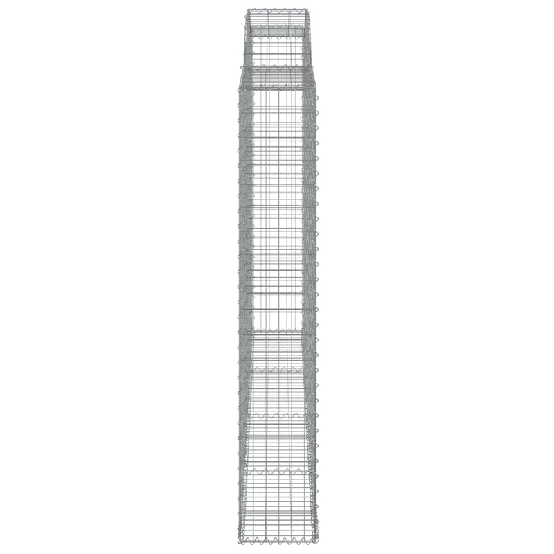 vidaXL 5 db íves horganyzott vas gabion kosár 300x30x180/200 cm
