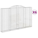 vidaXL 6 db íves horganyzott vas gabion kosár 300x30x180/200 cm