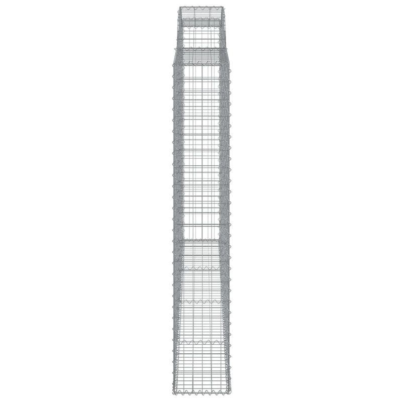 vidaXL 6 db íves horganyzott vas gabion kosár 300x30x180/200 cm