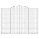 vidaXL 2 db íves horganyzott vas gabion kosár 300 x 30 x 200/220 cm