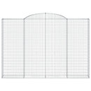 vidaXL 5 db íves horganyzott vas gabion kosár 300x30x200/220 cm