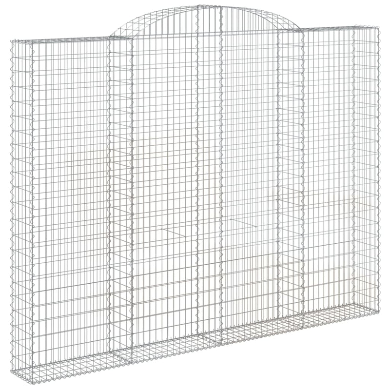 vidaXL 2 db íves horganyzott vas gabion kosár 300x30x220/240 cm