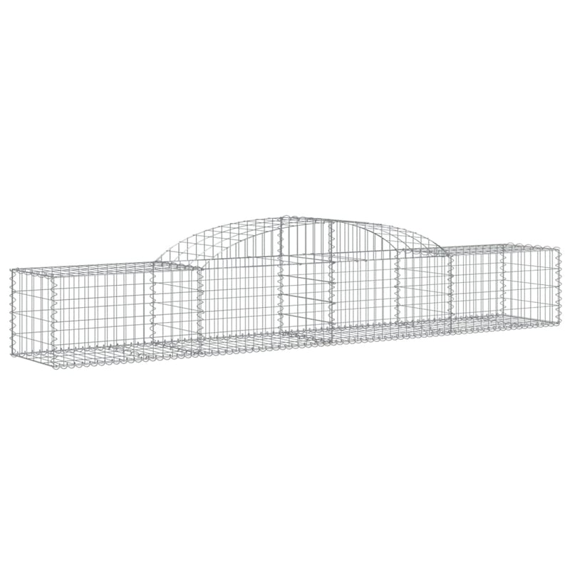 vidaXL 2 db íves horganyzott vas gabion kosár 300x50x40/60 cm