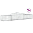 vidaXL 4 db íves horganyzott vas gabion kosár 300x50x40/60 cm