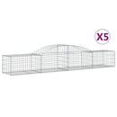 vidaXL 5 db íves horganyzott vas gabion kosár 300x50x40/60 cm