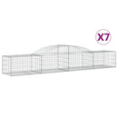 vidaXL 7 db íves horganyzott vas gabion kosár 300x50x40/60 cm