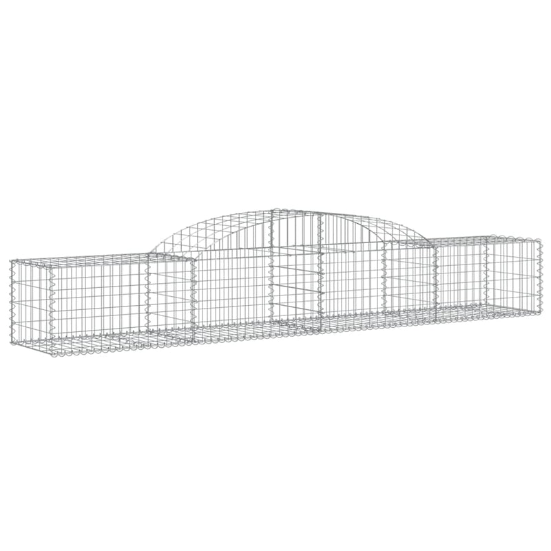 vidaXL 8 db íves horganyzott vas gabion kosár 300x50x40/60 cm