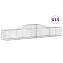 vidaXL 13 db íves horganyzott vas gabion kosár 300x50x40/60 cm