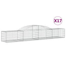 vidaXL 17 db íves horganyzott vas gabion kosár 300x50x40/60 cm