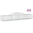 vidaXL 25 db íves horganyzott vas gabion kosár 300x50x40/60 cm