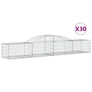 vidaXL 30 db íves horganyzott vas gabion kosár 300x50x40/60 cm