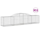 vidaXL 11 db íves horganyzott vas gabion kosár 300x50x60/80 cm