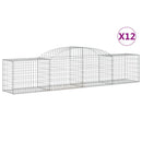 vidaXL 12 db íves horganyzott vas gabion kosár 300x50x60/80 cm