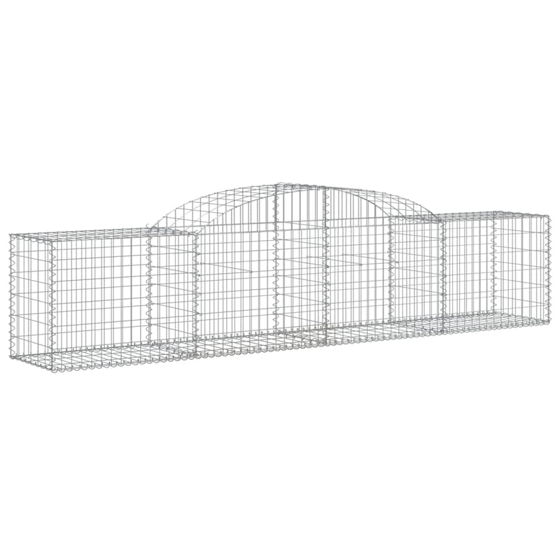 vidaXL 12 db íves horganyzott vas gabion kosár 300x50x60/80 cm