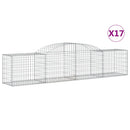 vidaXL 17 db íves horganyzott vas gabion kosár 300x50x60/80 cm
