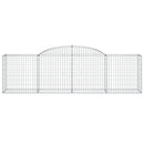 vidaXL 5 db íves horganyzott vas gabion kosár 300x50x80/100 cm