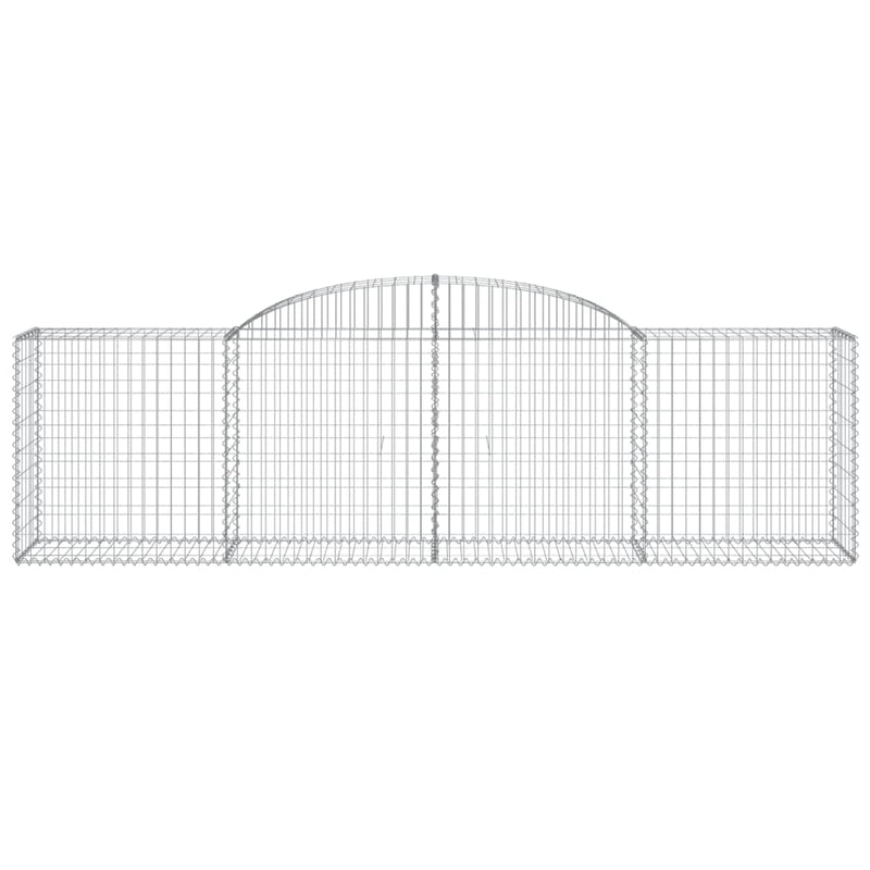 vidaXL 6 db íves horganyzott vas gabion kosár 300x50x80/100 cm