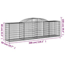 vidaXL 7 db íves horganyzott vas gabion kosár 300x50x80/100 cm