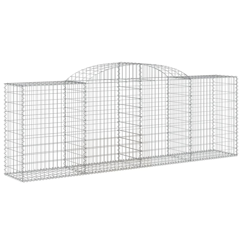 vidaXL 8 db íves horganyzott vas gabion kosár 300 x 50 x 100/120 cm