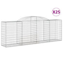 vidaXL 25 db íves horganyzott vas gabion kosár 300 x 50 x 100/120 cm