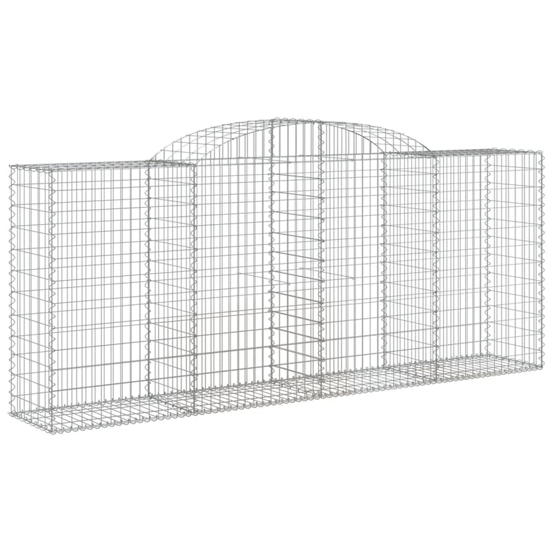 vidaXL 2 db íves horganyzott vas gabion kosár 300x50x120/140 cm