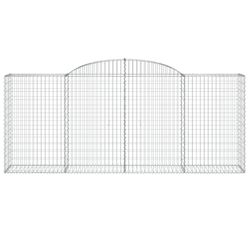 vidaXL 4 db íves horganyzott vas gabion kosár 300x50x120/140 cm