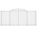 vidaXL 5 db íves horganyzott vas gabion kosár 300x50x120/140 cm