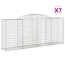 vidaXL 7 db íves horganyzott vas gabion kosár 300x50x120/140 cm