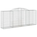 vidaXL 7 db íves horganyzott vas gabion kosár 300x50x120/140 cm