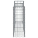 vidaXL 7 db íves horganyzott vas gabion kosár 300x50x120/140 cm