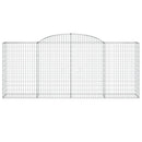 vidaXL 8 db íves horganyzott vas gabion kosár 300x50x120/140 cm