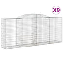 vidaXL 9 db íves horganyzott vas gabion kosár 300x50x120/140 cm