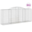 vidaXL 11 db íves horganyzott vas gabion kosár 300x50x120/140 cm