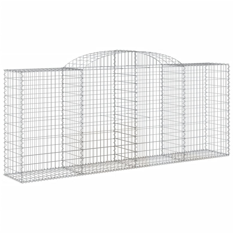 vidaXL 12 db íves horganyzott vas gabion kosár 300x50x120/140 cm