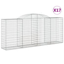 vidaXL 17 db íves horganyzott vas gabion kosár 300x50x120/140 cm
