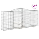 vidaXL 20 db íves horganyzott vas gabion kosár 300x50x120/140 cm
