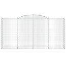 vidaXL 4 db íves horganyzott vas gabion kosár 300x50x140/160 cm