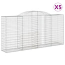 vidaXL 5 db íves horganyzott vas gabion kosár 300x50x140/160 cm