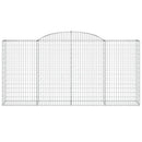 vidaXL 10 db íves horganyzott vas gabion kosár 300x50x140/160 cm