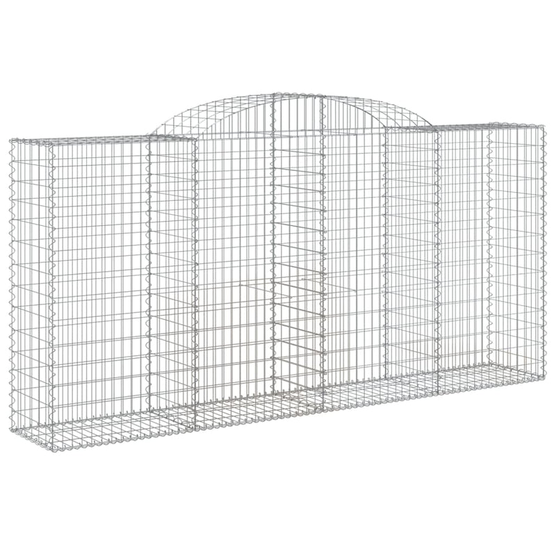 vidaXL 12 db íves horganyzott vas gabion kosár 300x50x140/160 cm