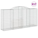 vidaXL 17 db íves horganyzott vas gabion kosár 300x50x140/160 cm