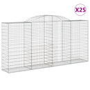 vidaXL 25 db íves horganyzott vas gabion kosár 300x50x140/160 cm