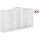 vidaXL 4 db íves horganyzott vas gabion kosár 300x50x160/180 cm