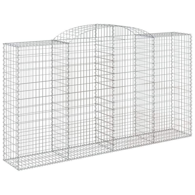vidaXL 4 db íves horganyzott vas gabion kosár 300x50x160/180 cm