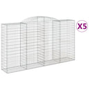 vidaXL 5 db íves horganyzott vas gabion kosár 300x50x160/180 cm