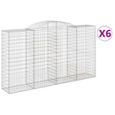 vidaXL 6 db íves horganyzott vas gabion kosár 300x50x160/180 cm